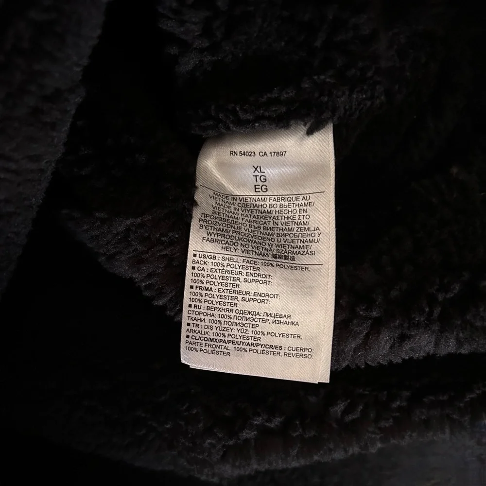 Banana Republic Faux Suede faux Shirling Zipper Front Collar-less Coat XL